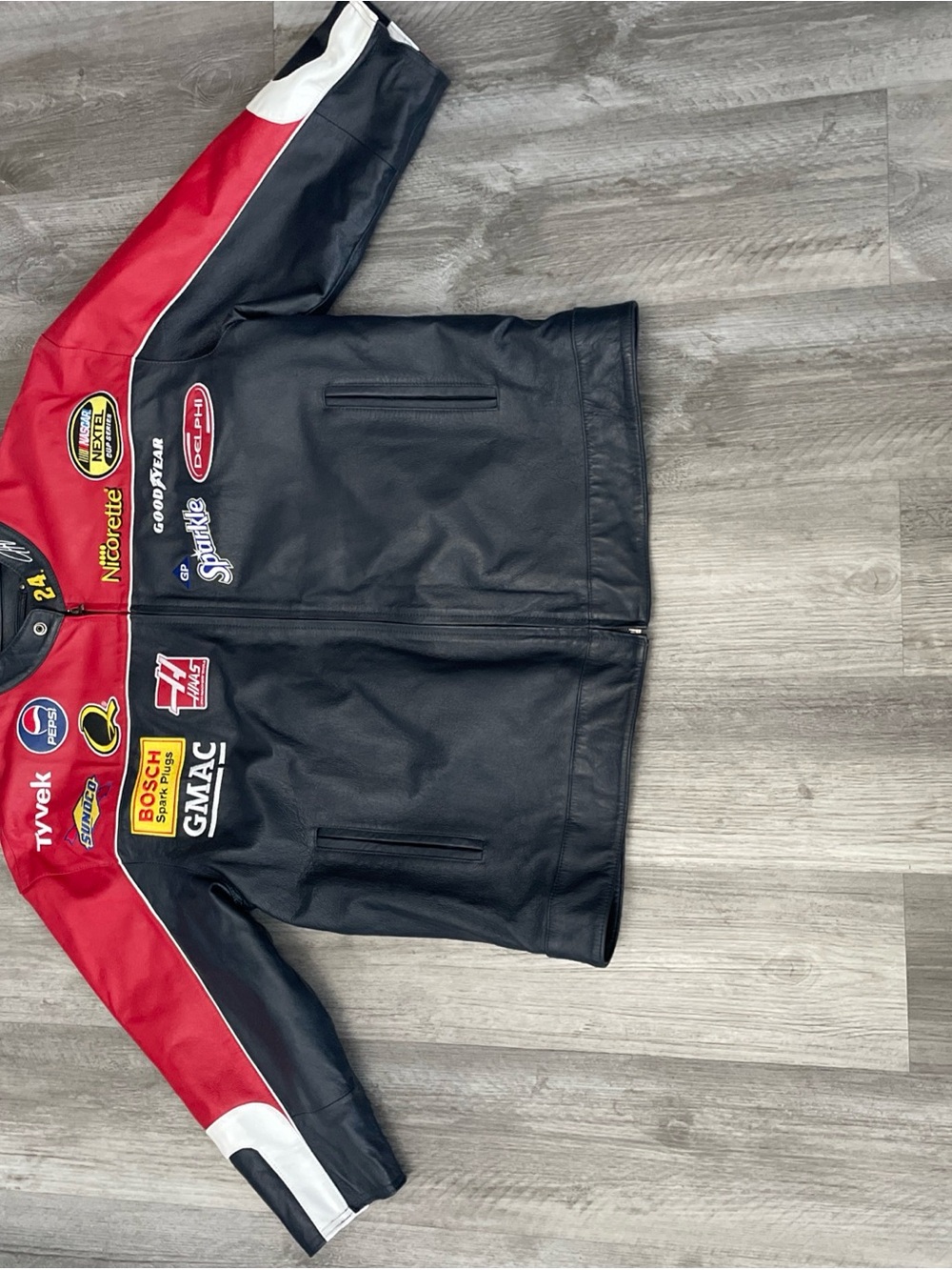 Chase Nascar Jeff Gordon Jacket  Red Wilson Leather #24 DuPont Racing Size Xl